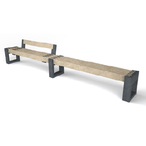 Canvas bench of cm.360 with backrest on the left