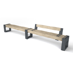 Canvas bench of cm.360 with backrest on the right