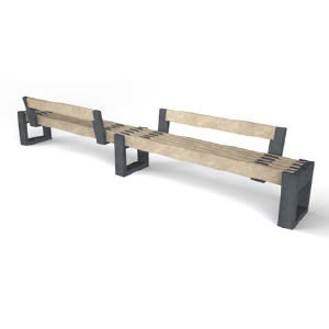 Canvas seat of cm.360 with double facing backrest left version