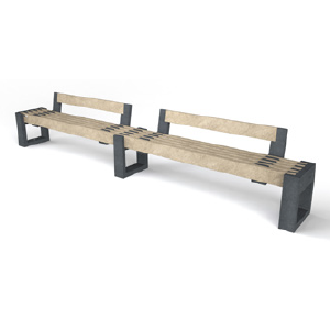 Canvas bench of cm.360 with double backrests