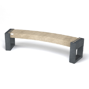 Curved Canvas bench with 30° radius, 180 cm