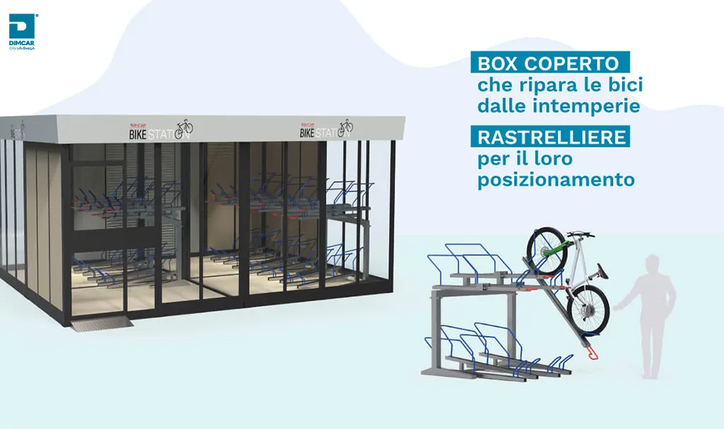 ciclostazioni dimcar box coperto rastrelliere