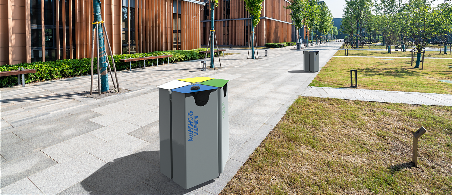colorful planter and bin for children's playgrounds