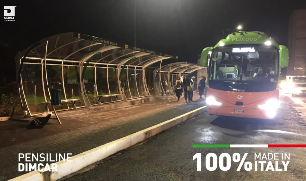 pensiline fermata autobus dimcar bando arredo urbano
