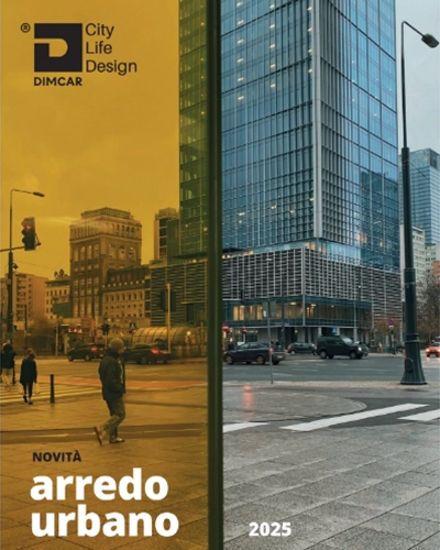 Copertina della brochure novità di arredo urbano.