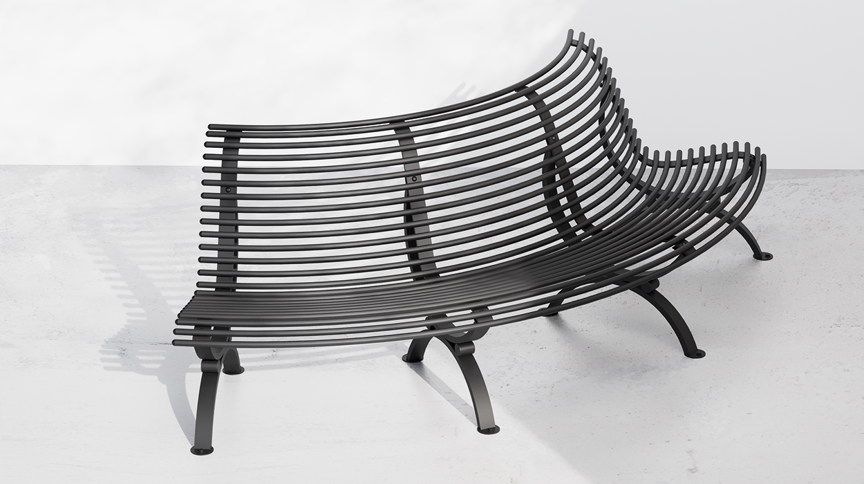 Bench Clematis seat curved outwards