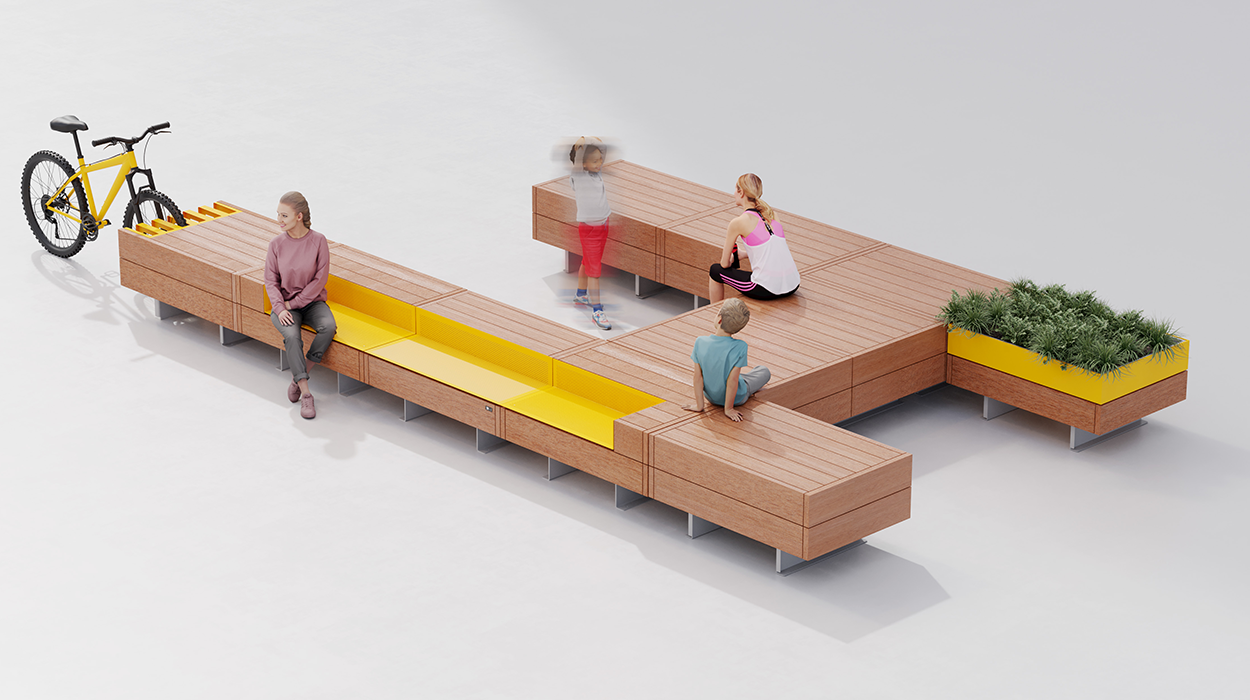 Noi bench with USB charger