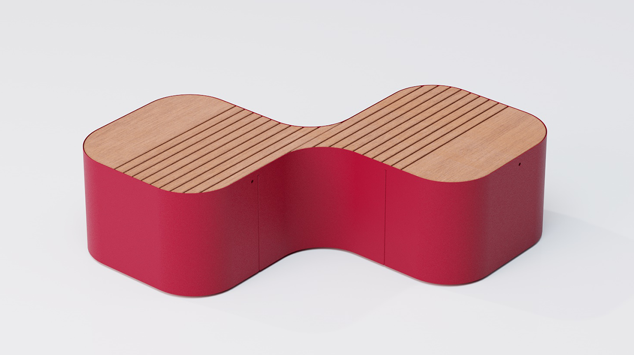 Pinch bench with 2 modules for seating only.