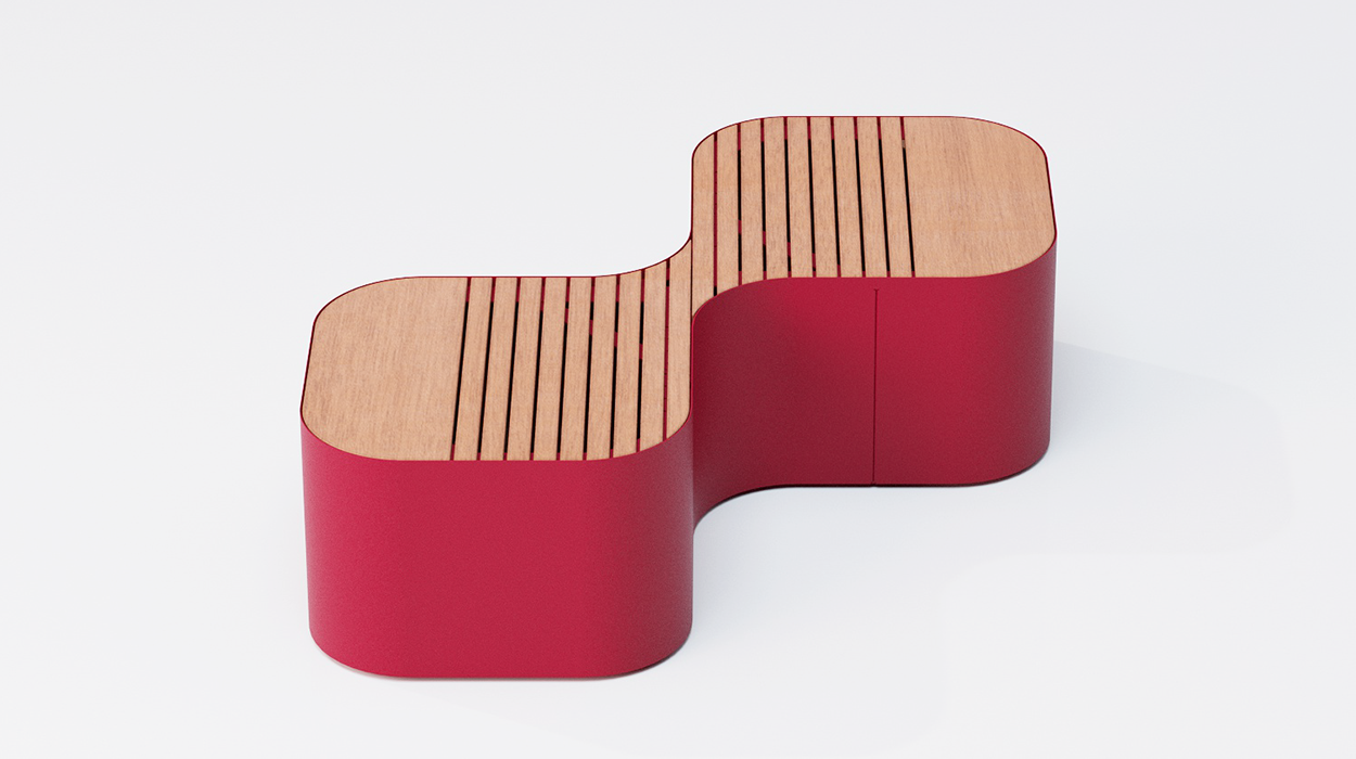 Pinch bench with 2 modules for seating only.