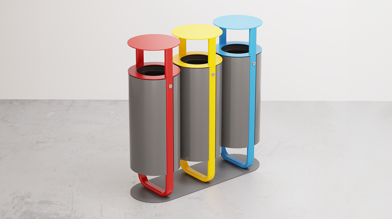 Diapason litter bin tris model with lid