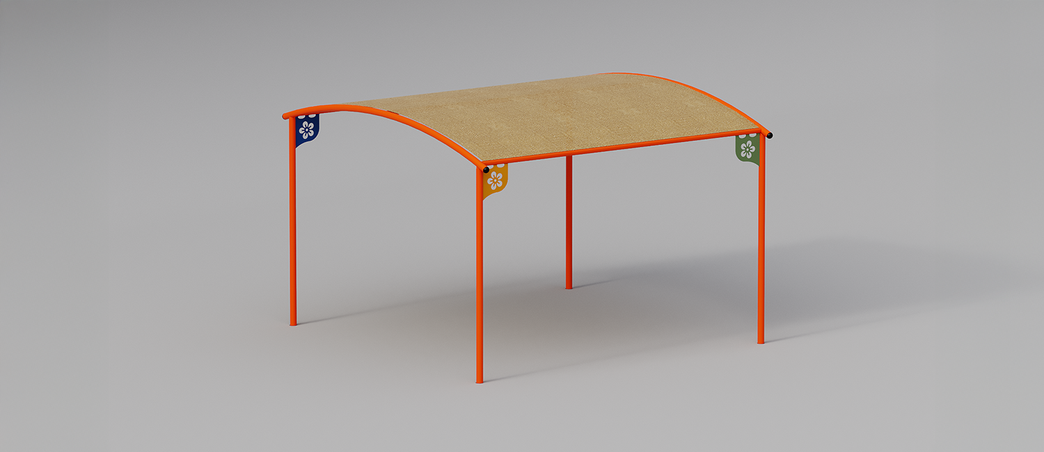 Aula didattica per esterno Abacus da interrare con telo ombreggiante vista 4