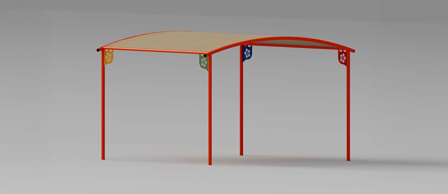 Aula didattica per esterno Abacus da interrare con telo ombreggiante vista 5