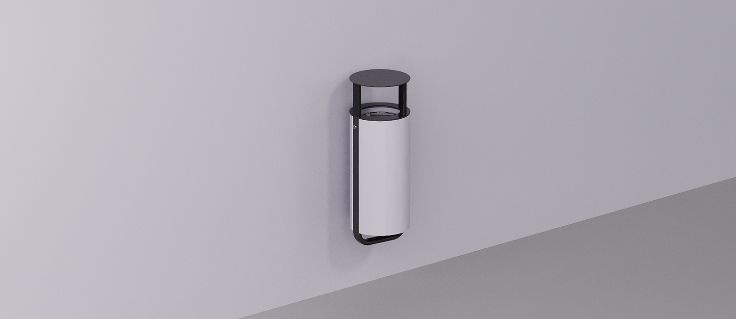 Diapason litter bin wall mounting with lid vista 1