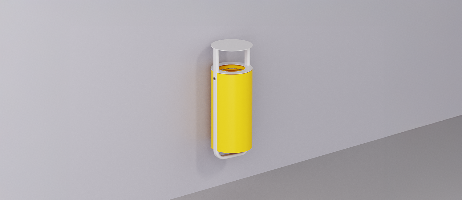 Diapason litter bin wall mounting with lid vista 2