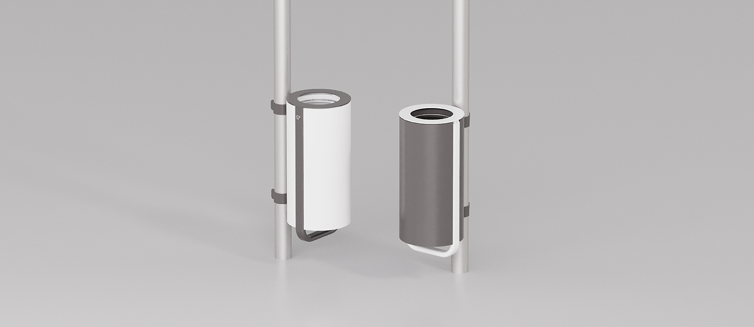 Diapason litter bin pole mounting vista 1