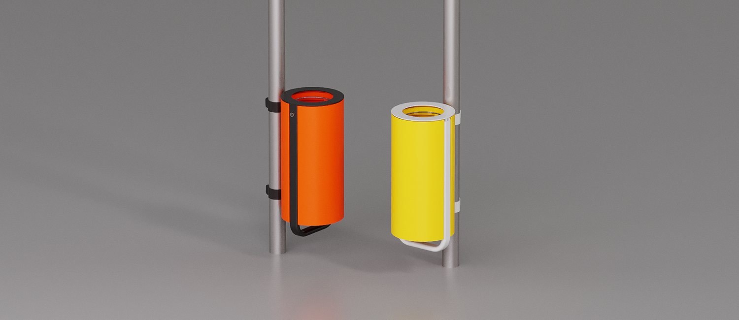 Diapason litter bin pole mounting vista 2