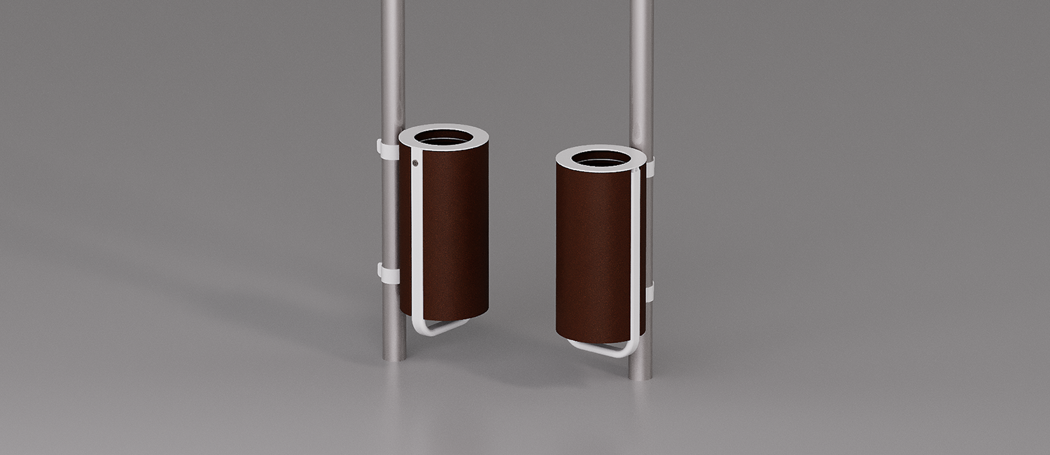 Diapason litter bin pole mounting vista 3
