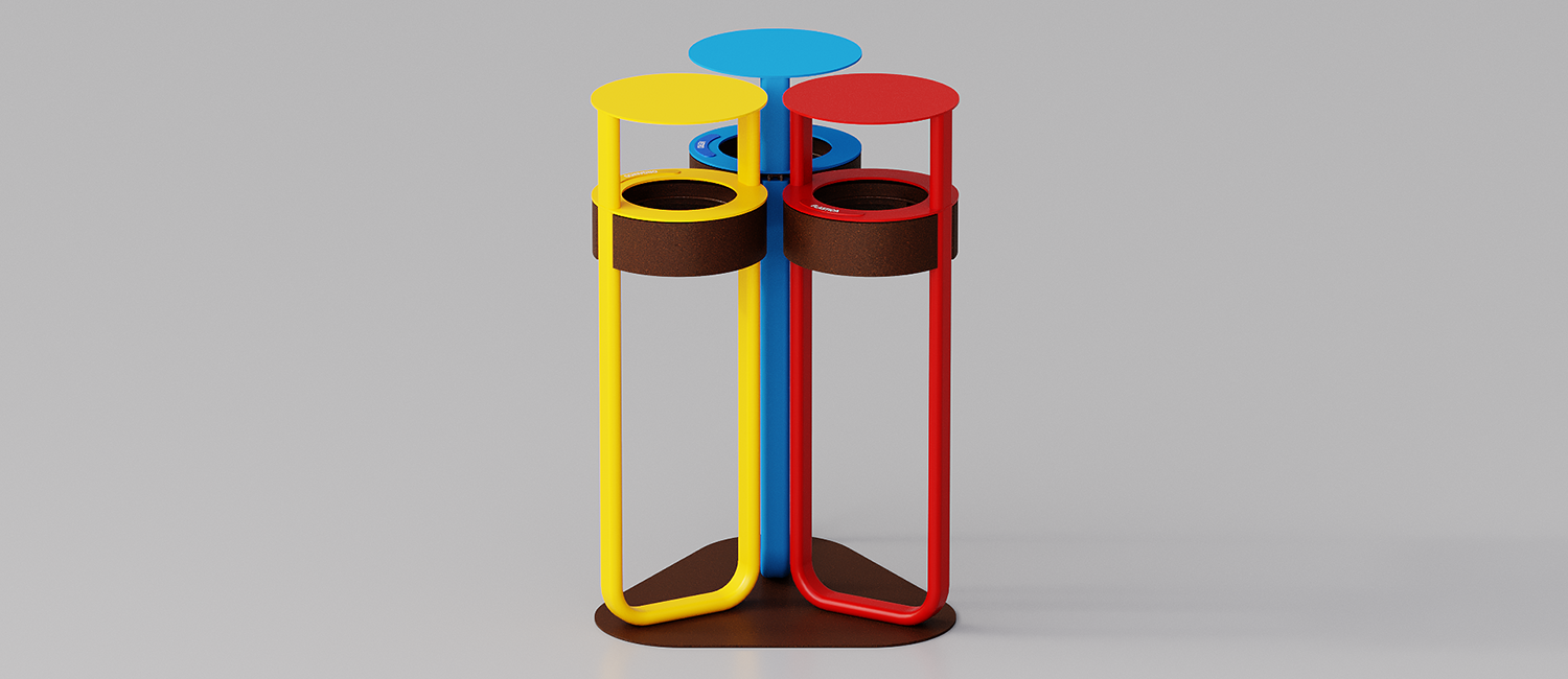 Cestino Diapason tris antiterrorismo con coperchio vista 4