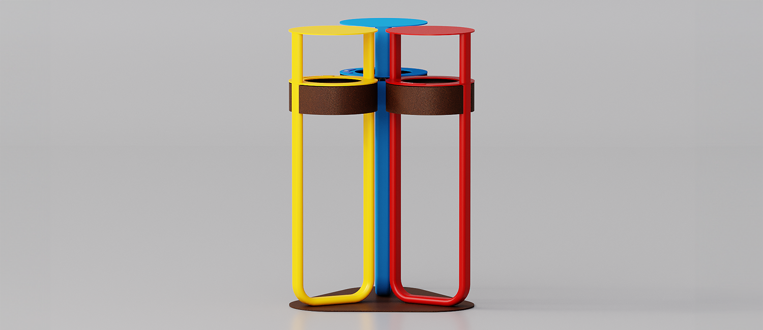 Cestino Diapason tris antiterrorismo con coperchio vista 5