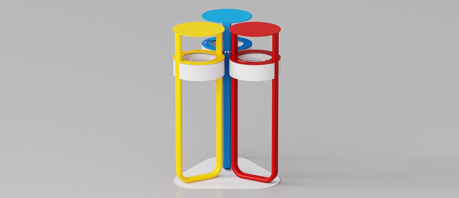 Cestino Diapason tris antiterrorismo con coperchio vista 7