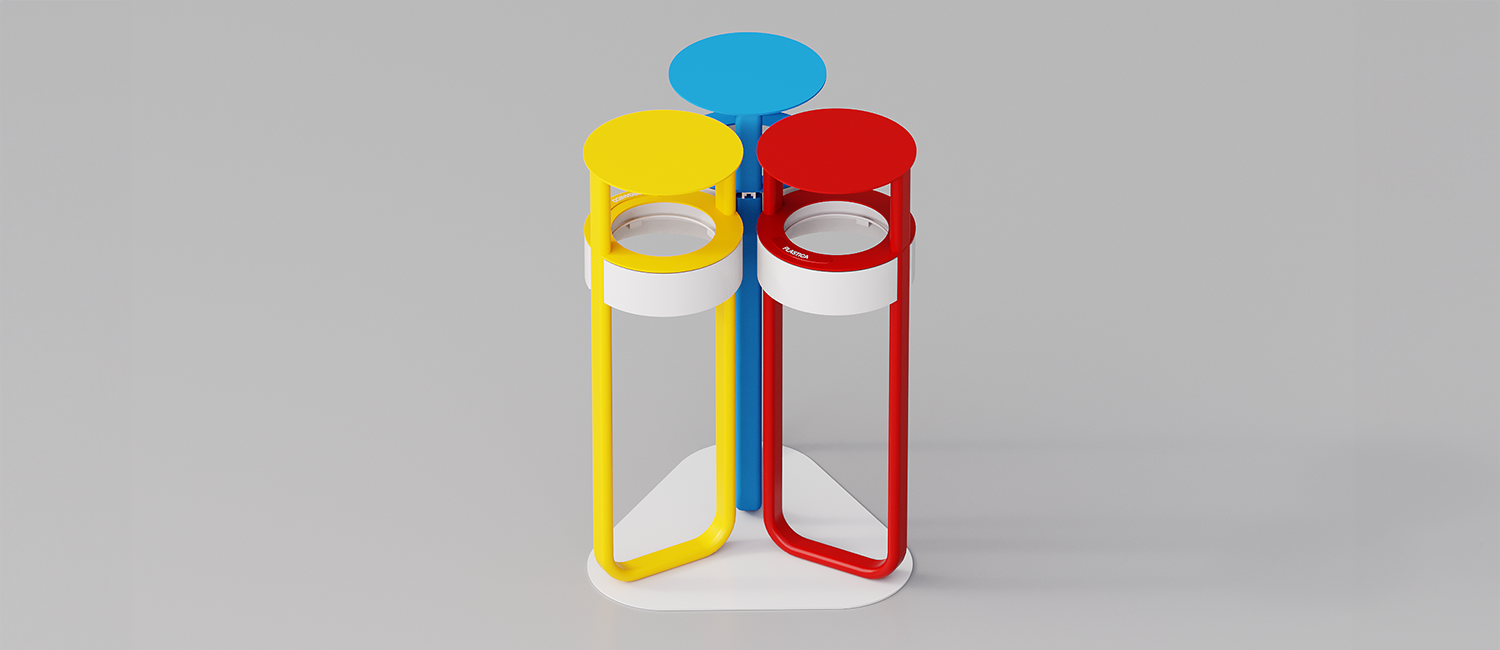 Cestino Diapason tris antiterrorismo con coperchio vista 9