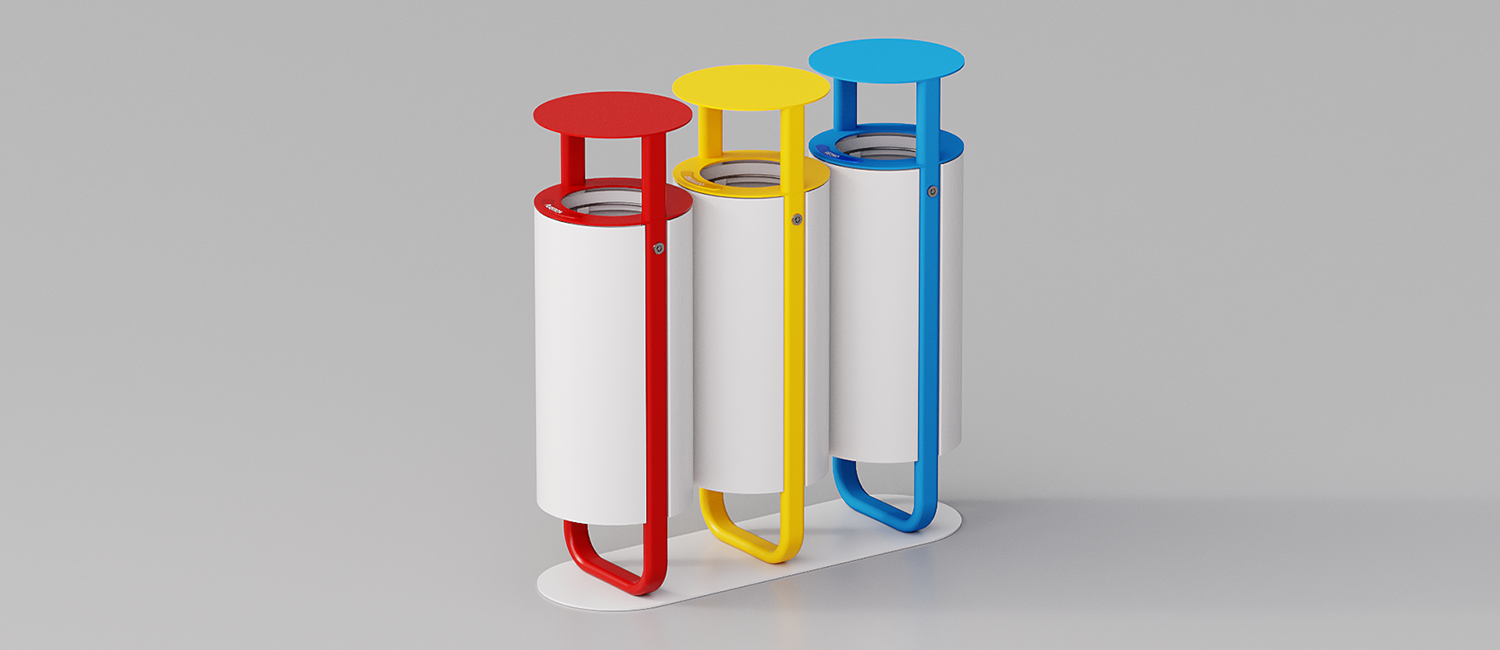 Cestino Diapason tris con coperchio vista 5