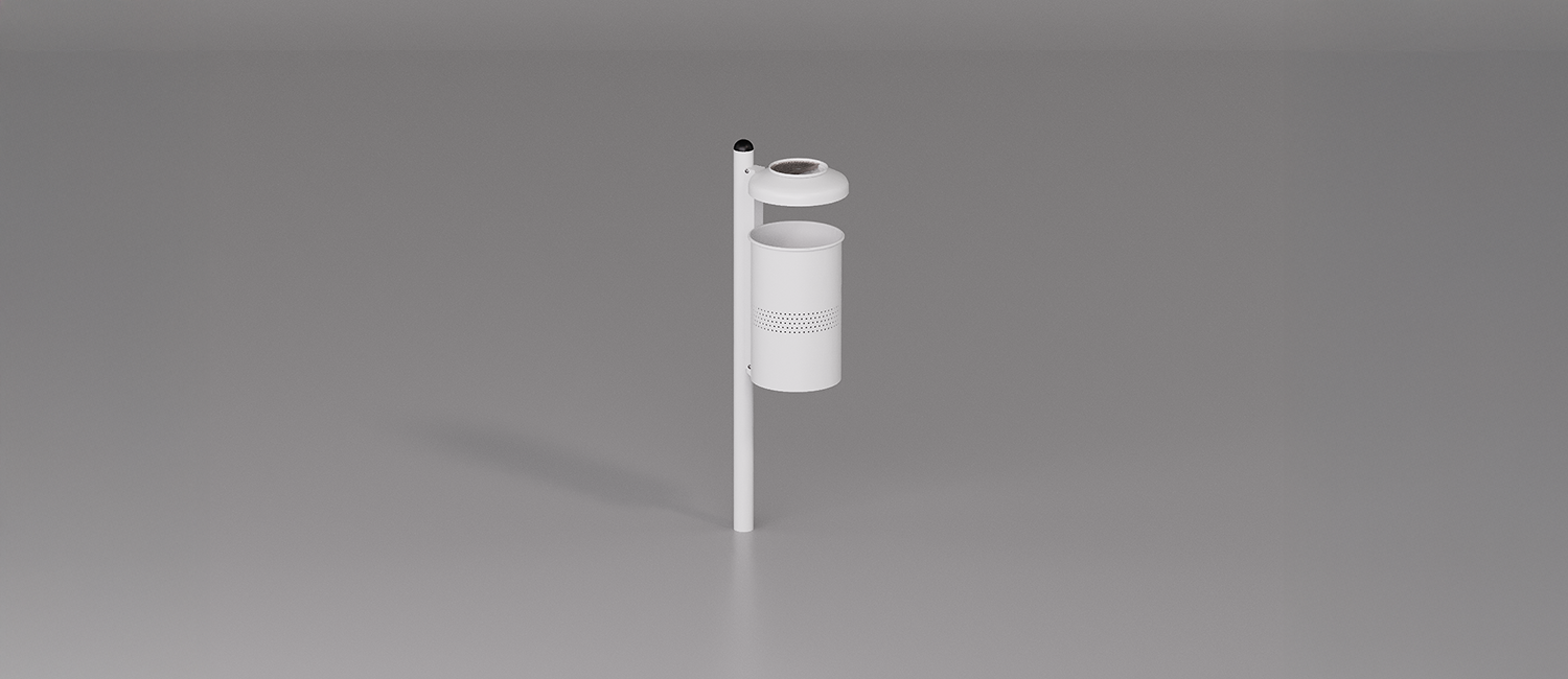 Cestino ecoBIO con coperchio e posacenere vista 3