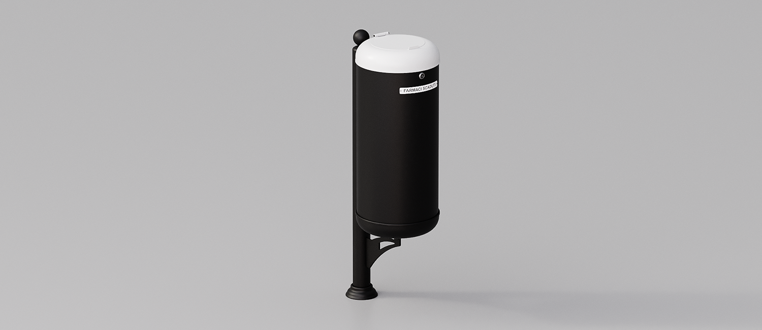 Cestino Ecocity per raccolta farmaci vista 1