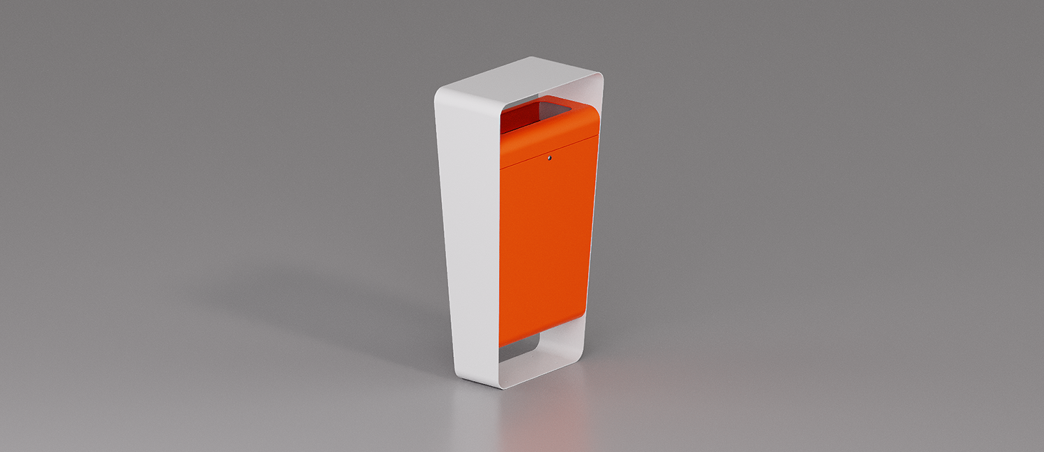 Miss Thin litter bin with lid vista 2