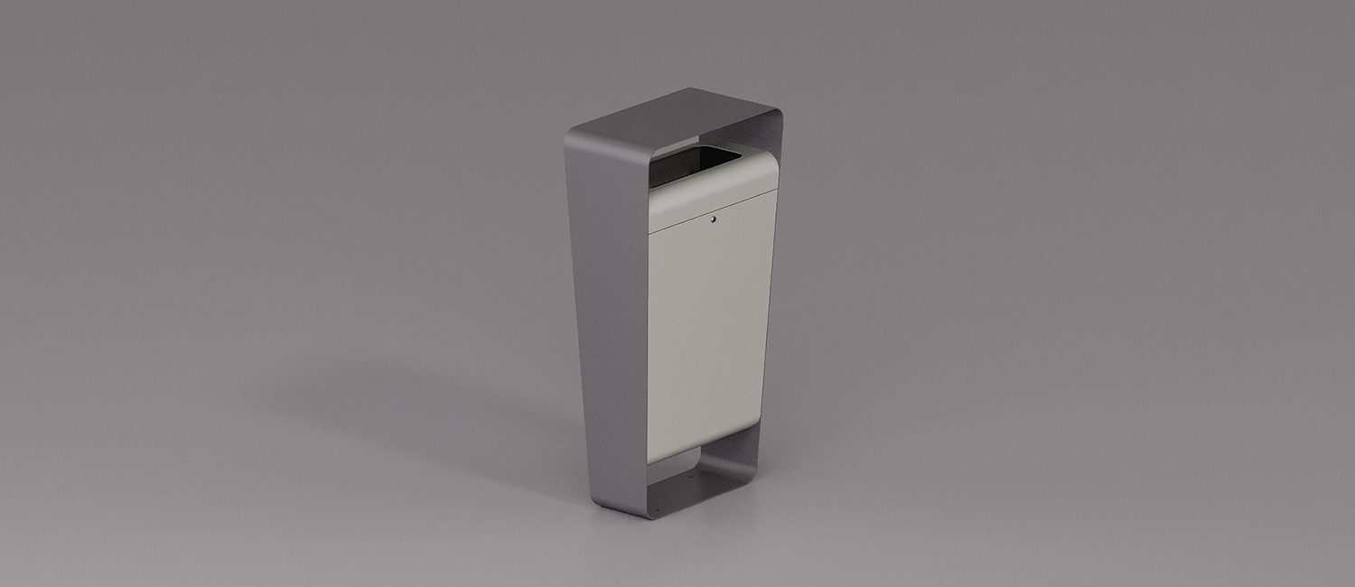 Miss Thin litter bin with lid vista 3