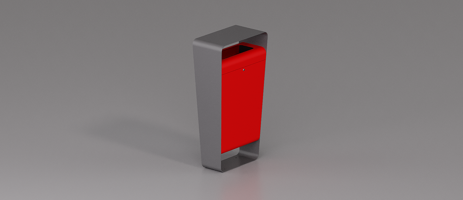 Miss Thin litter bin with lid vista 4