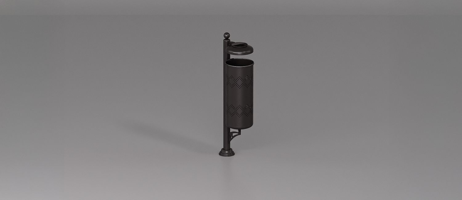 Bin Urano with lid and ashtray vista 3