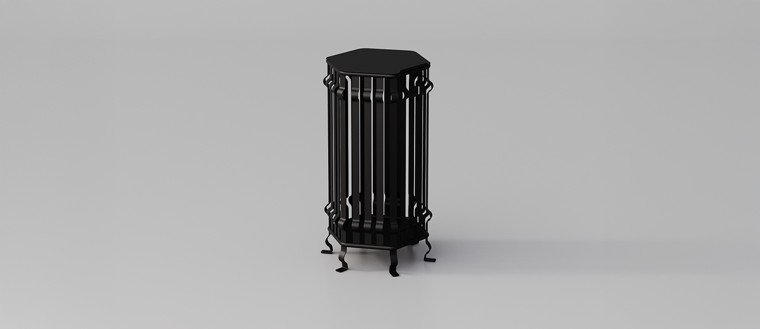 Large Trash Bin Barocco vista 1