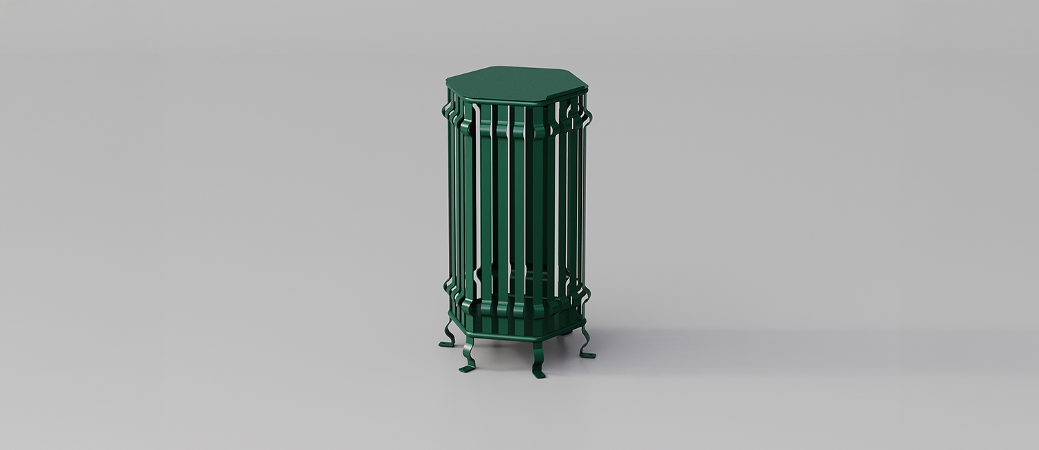 Large Trash Bin Barocco vista 2