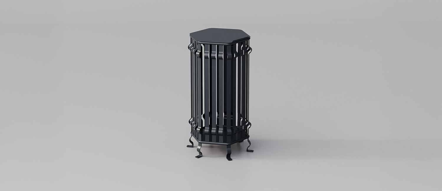 Large Trash Bin Barocco vista 3