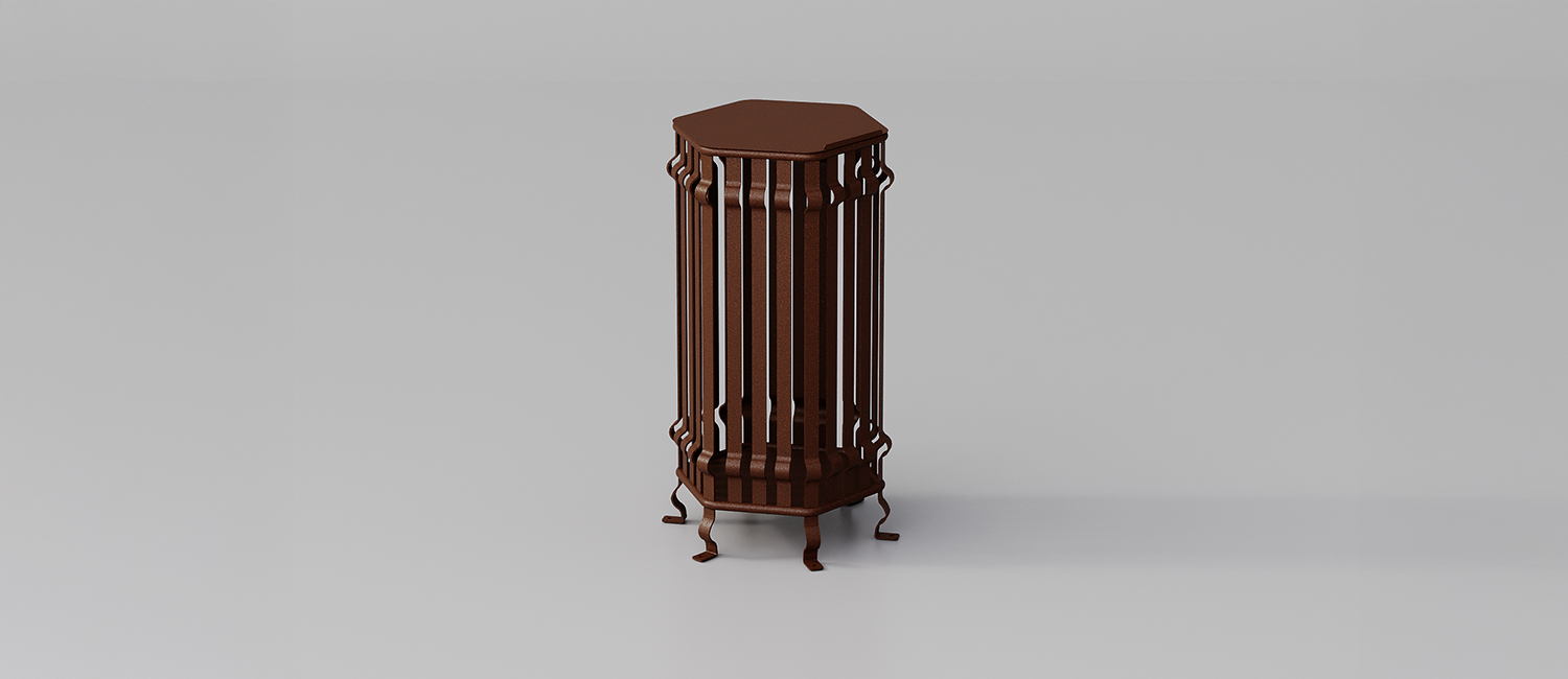 Large Trash Bin Barocco vista 4