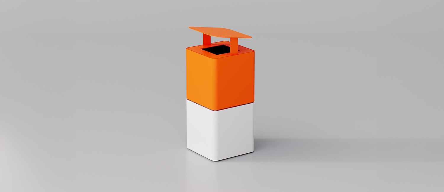 Cestone Cubik con coperchio vista 1