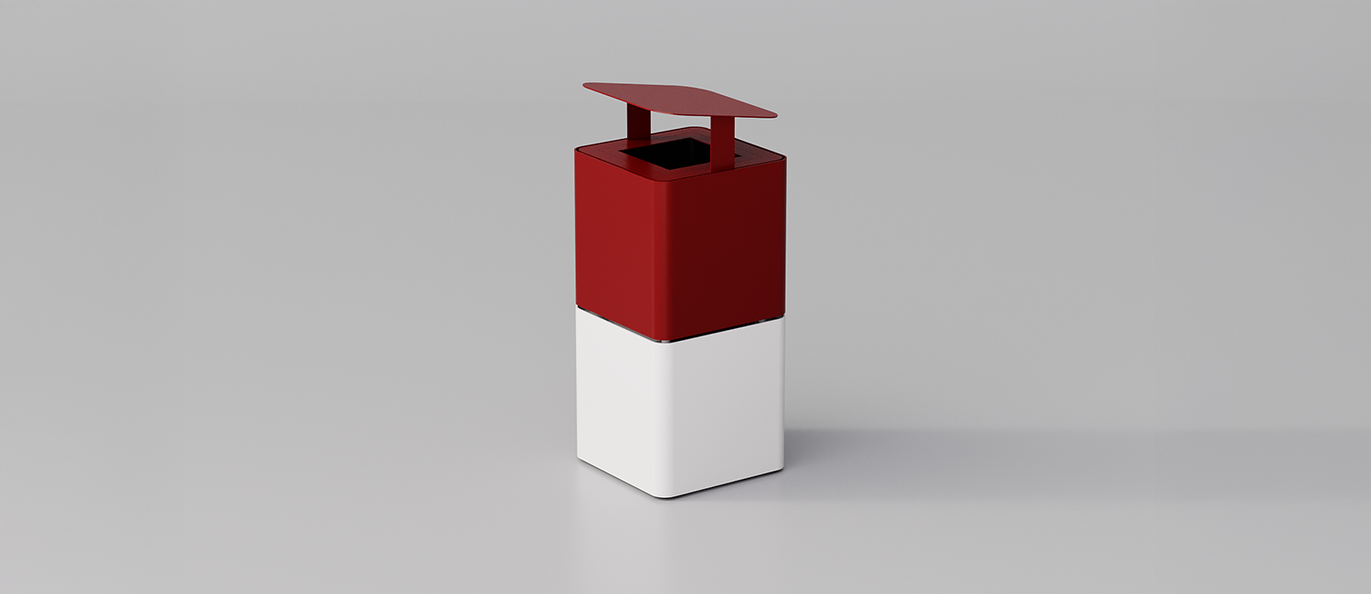 Cestone Cubik con coperchio vista 2