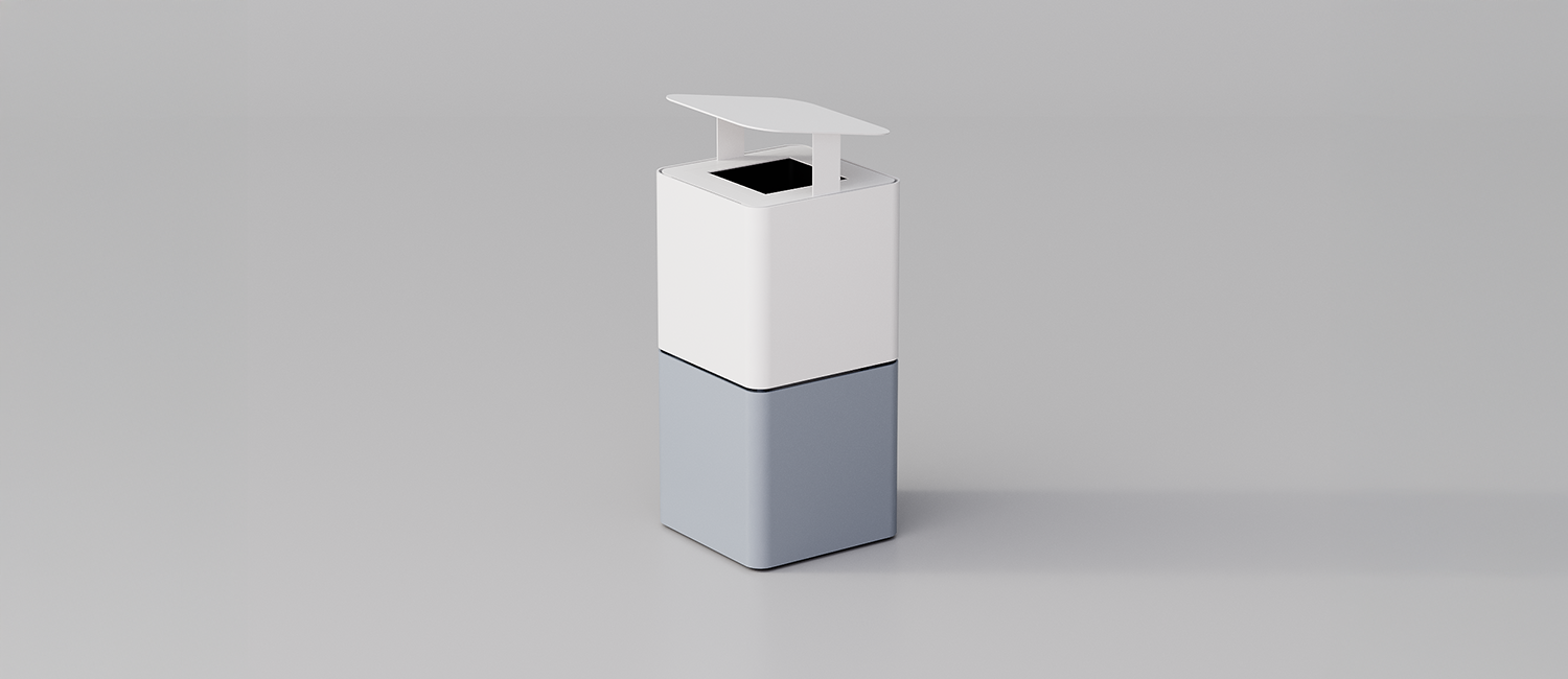 Cestone Cubik con coperchio vista 3