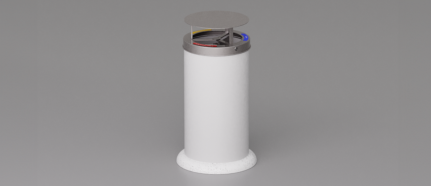Elios large trash bin with lid and CLS basement vista 2