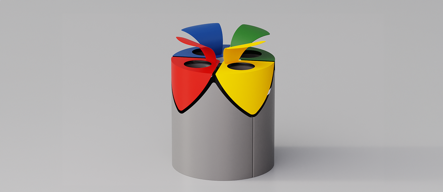 Kurt four large trash bin with lid vista 1