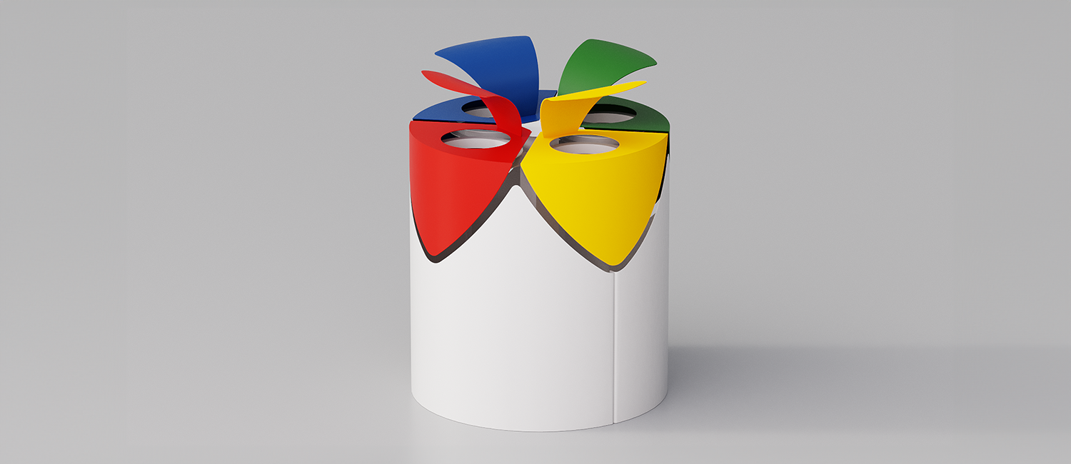 Kurt four large trash bin with lid vista 3