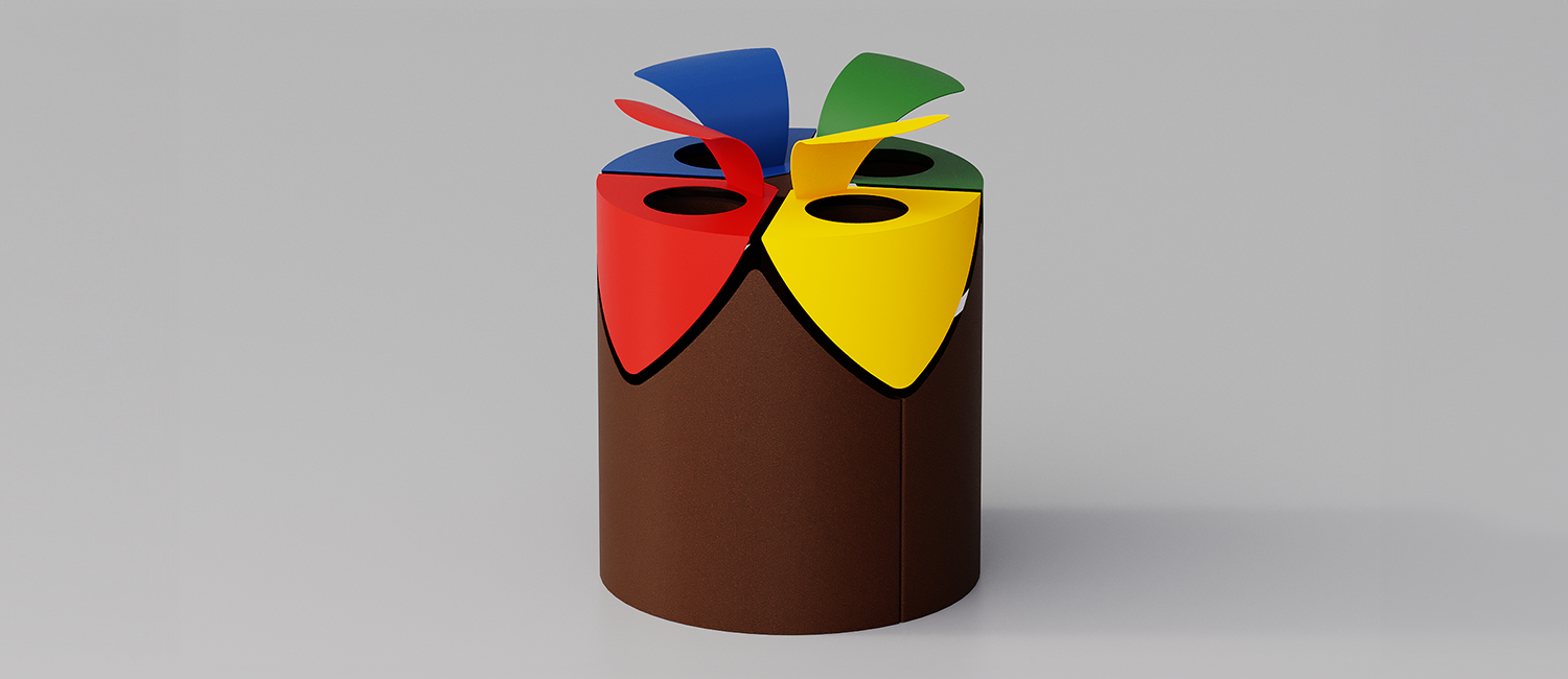 Kurt four large trash bin with lid vista 4