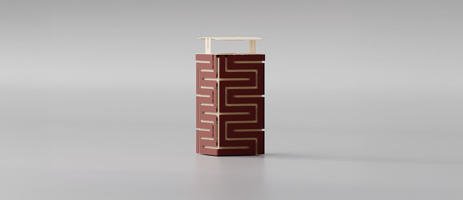 Snake large trash bin with lid and ashtray vista 2