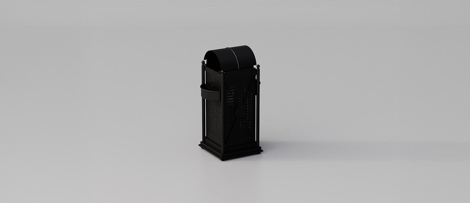 Large Trash Bin Virgo with openable lid vista 1