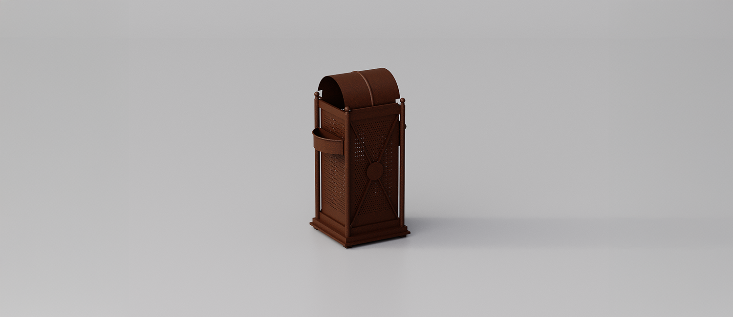 Large Trash Bin Virgo with openable lid vista 3