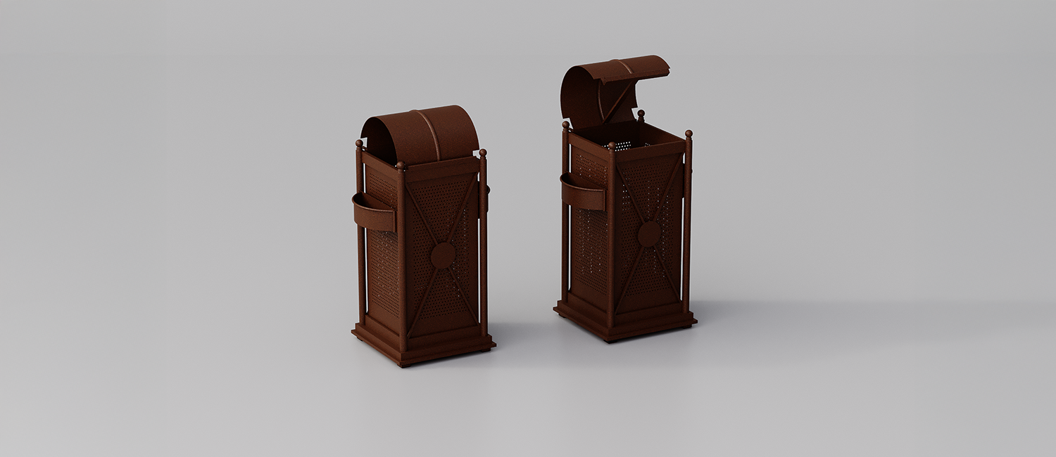 Large Trash Bin Virgo with openable lid vista 4