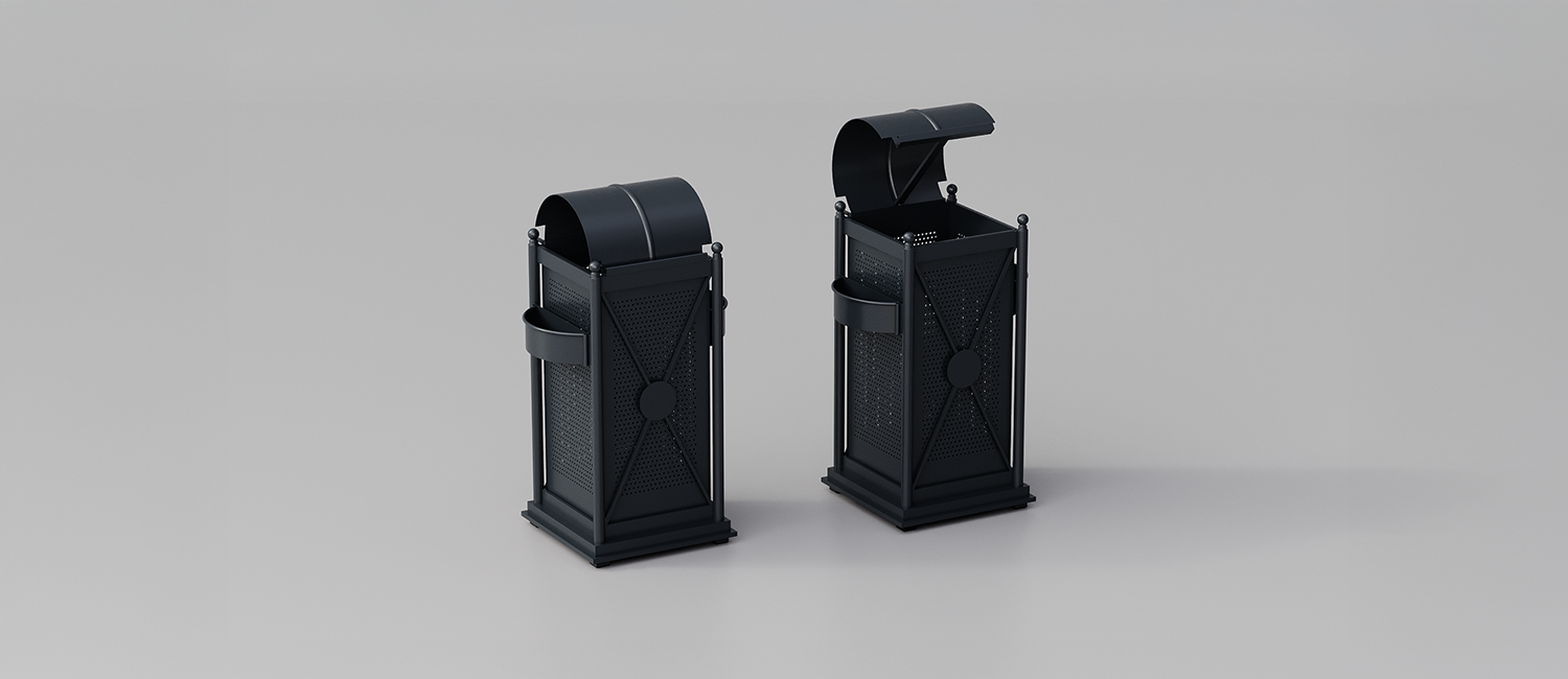 Large Trash Bin Virgo with openable lid vista 6