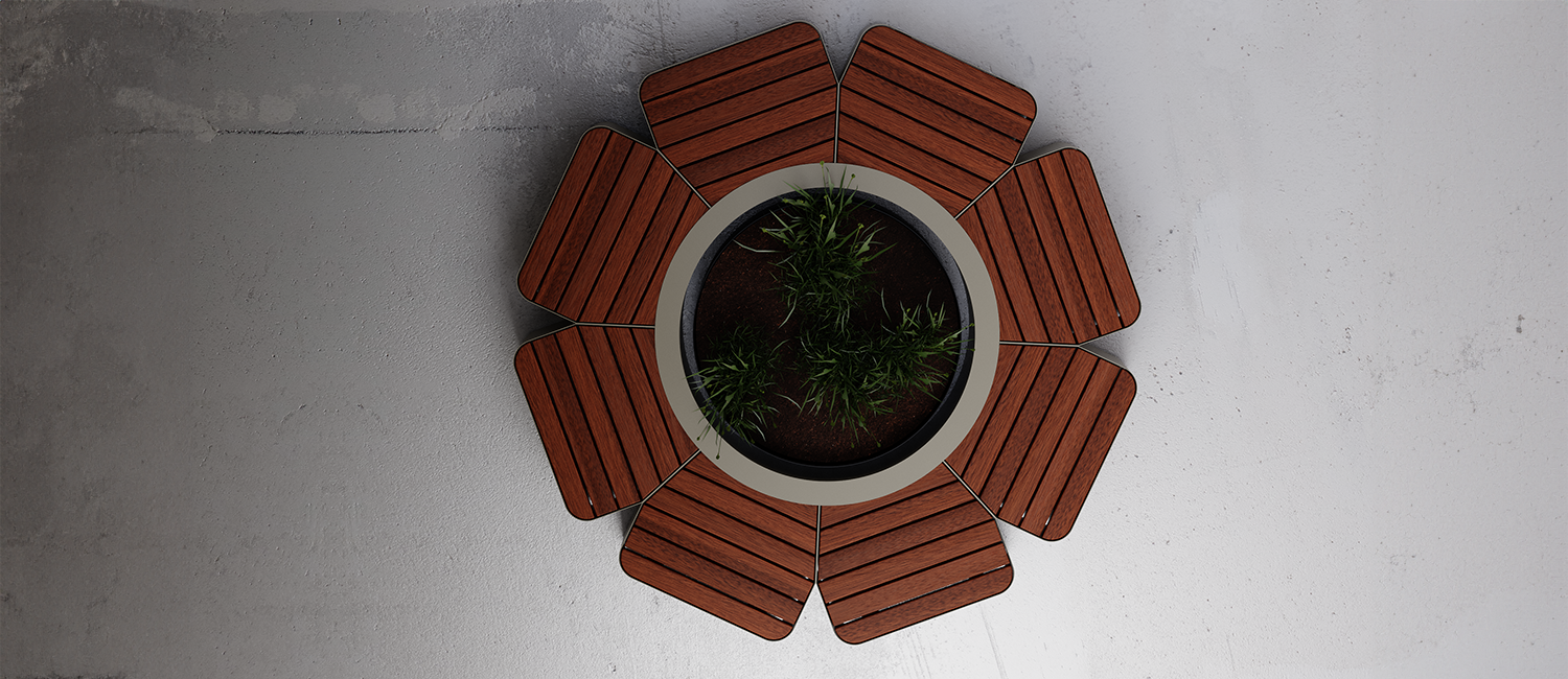 Flower box Flora big with seat vista 4