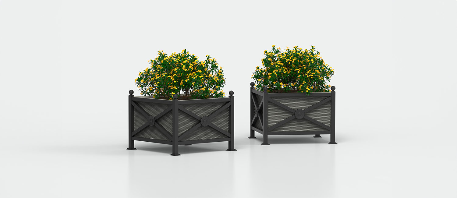 Fioriera Orchidea Maxi con pareti in lamiera forata vista 2